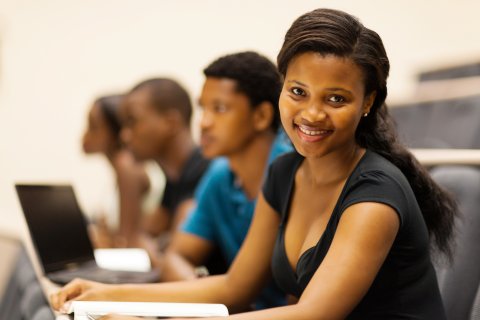 www.delightimages.com: group of african american university students in lecture hall