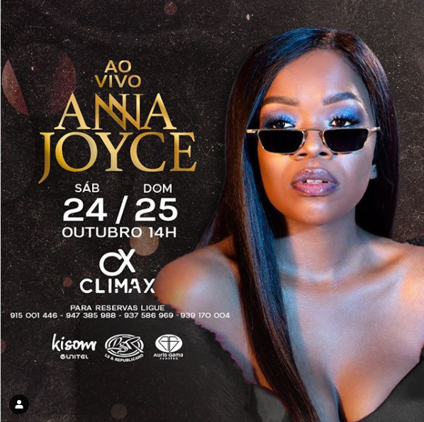 Anna Joyce ao vivo no Climax Angola Ver Angola Diariamente, o